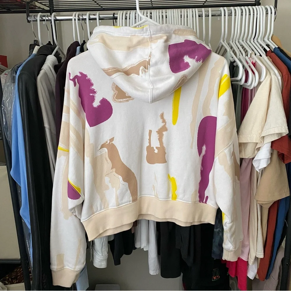 ADIDAS x Thebe Magugu Collab Drawcord Hoodie Sweatshirt, Semi Pulse Multicolor - Picture 4 of 6